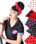50s Frisuren Polka Dots retro Nickituch Hairband Haar Tuch Bandana v. SugarShock