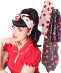 50s Frisuren Kirschen retro Nickituch Cherry Hairband Haar Tuch Bandana v. SugarShock