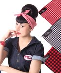 50s Frisuren Gingham retro Nickituch Hairband Haar Tuch Bandana v. SugarShock