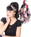50s Frisuren Hawaii Flower retro Nickituch Hairband Haar Tuch Bandana v. SugarShock