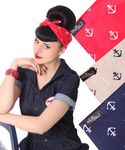 50s Frisuren Anker retro Nickituch Hairband Sailor Haar Tuch Bandana v. SugarShock