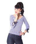 Amessa Streifen 50s retro style 3/4Arm Longsleeve v. SugarShock