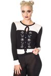 Anker Keyhole Strickweste retro Cardigan v. Banned