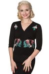 Flamingo V-Neck Strickweste retro Cardigan v. Banned