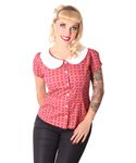 Amunet Anker Sailor 50s retro Puffärmel Bubikragen Bluse v. SugarShock