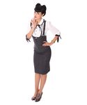 Shayana 50er retro Karo Glencheck Pencil Hosenträger Tweed Rock Suspender Hosenträgerrock v. SugarShock