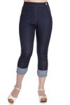 Denim Caprise 50er retro Rockabilly High Waist Jeans Caprihose 3/4 Hose v. Hell Bunny