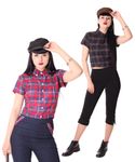Palia retro style Tartan Bluse Damen Karo Hemd v. SugarShock