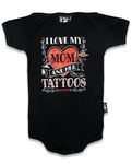 I love my Moms Tattoo Baby Body Strampler v. Six Bunnies