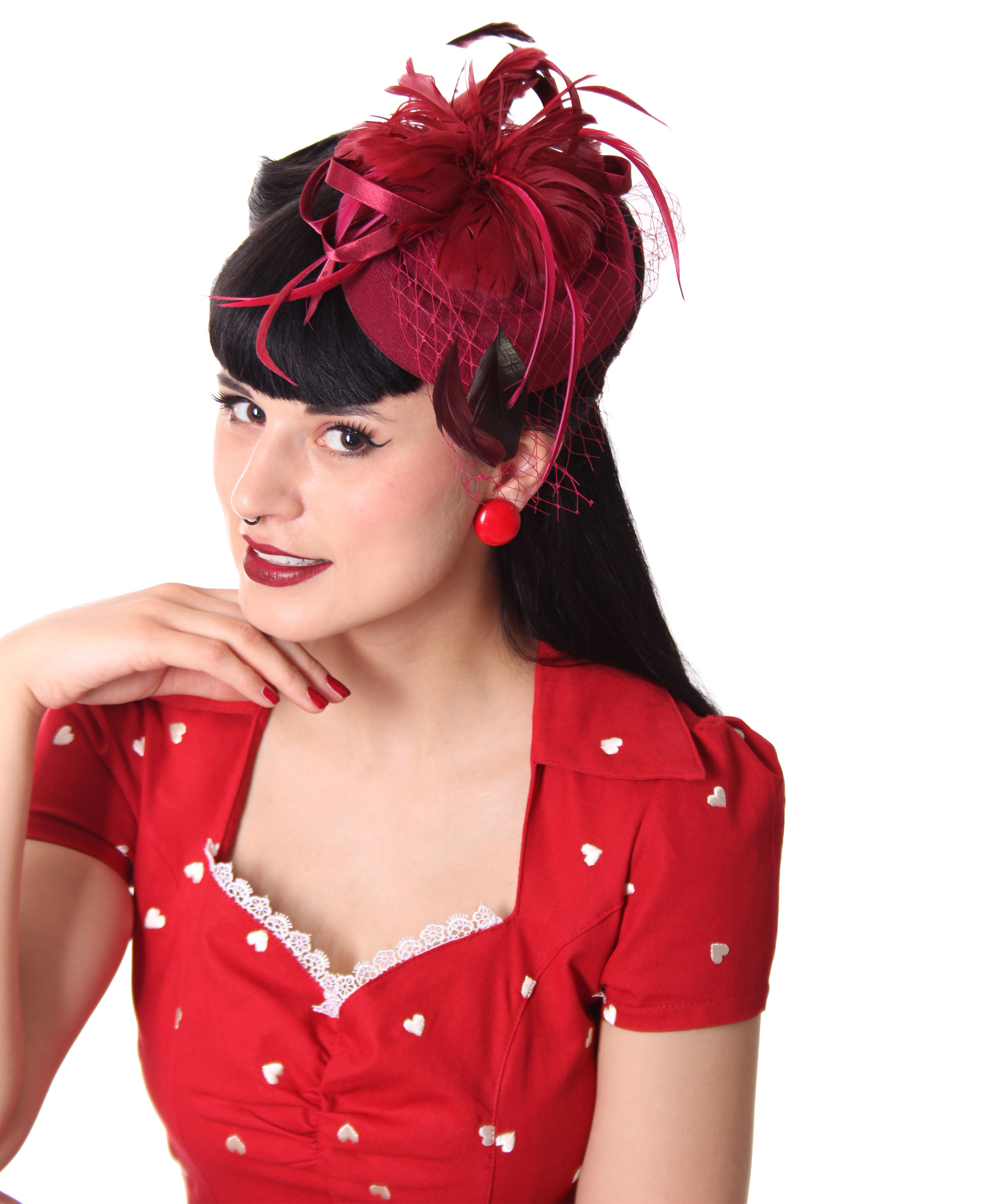 Burlesque HEADPIECE FASCINATOR PILLBOX Retro Mini Hat Hair Accessories