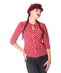 Peppina 40er Jahre retro Polka Dots Shirt 3/4 Arm Bluse v. SugarShock