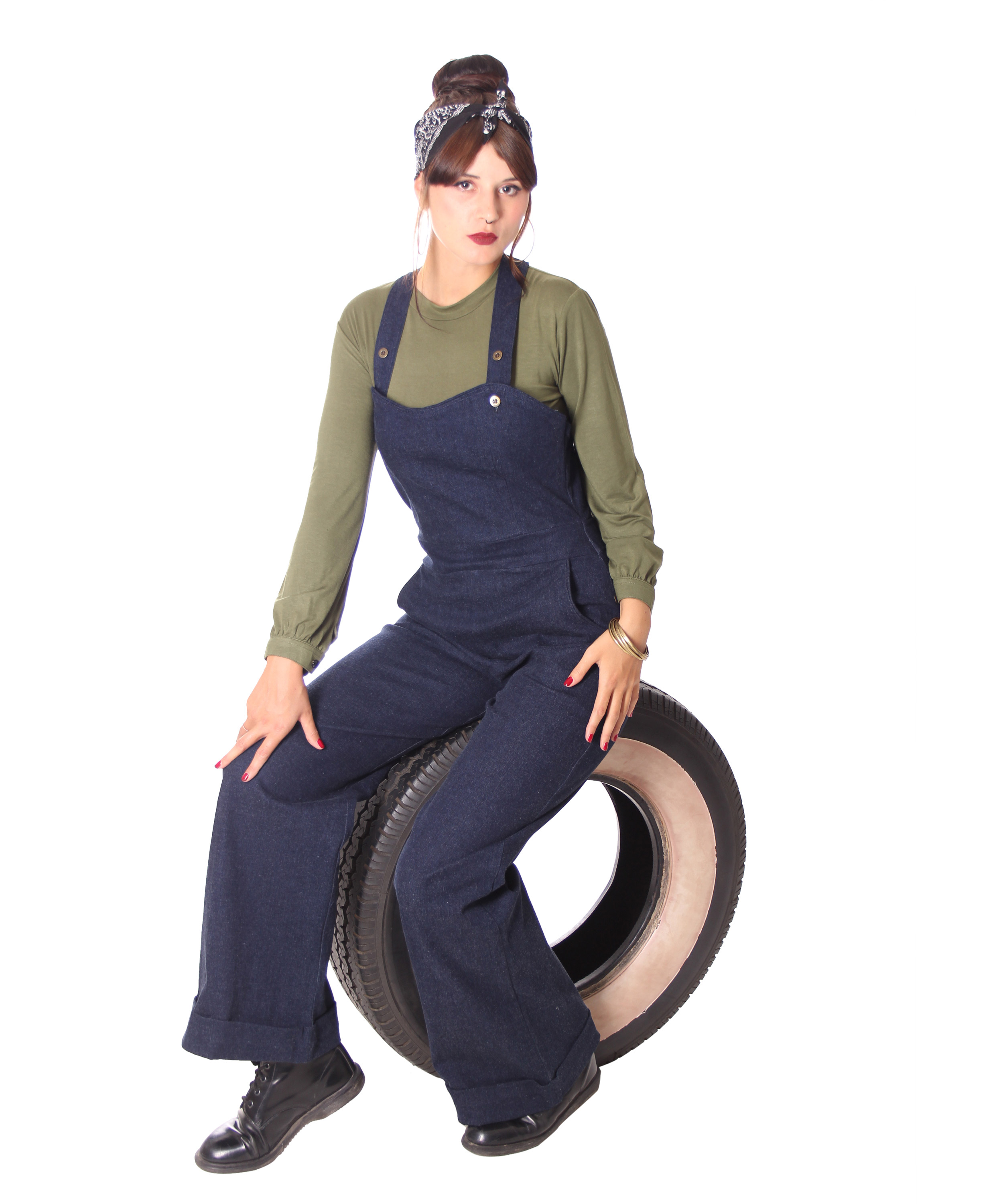 SugarShock Damen Marlene Latzhose Alanka Denim