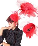 Burlesque Headpiece Fascinator Pillbox retro Mini Hut Haarschmuck m. Netz