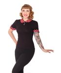 SugarShock Alivia Polka Dots Bubikragen retro Shirt