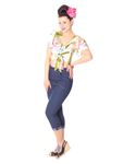 SugarShock Imera Cinch Back High Waist Capri Jeans Schnallen Hose