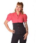 SugarShock Enisa Herzchen V-Neck Puffärmel Bluse