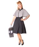 SugarShock Lubia 50er Jahre Petticoat Kleid m. Houndstooth Cape