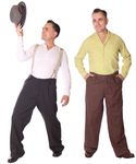 Fine49 Kajus Herren 40er Jahre repro Spitzbundhose Swing Hose