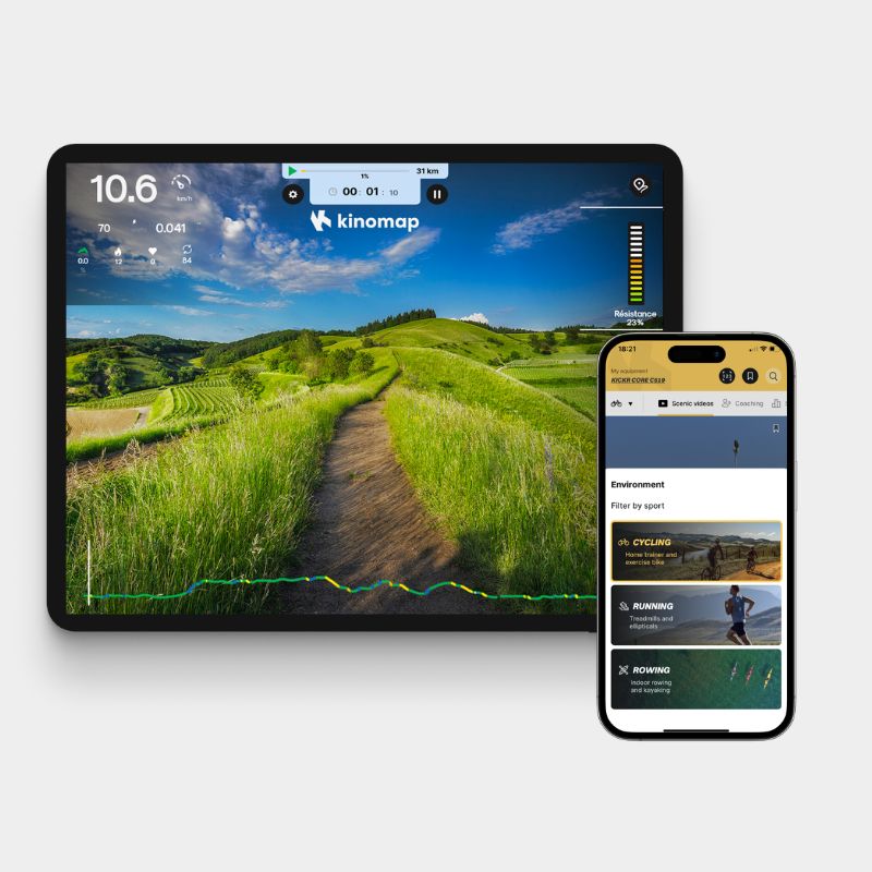 Kinomap App auf Tablet und Smartphone