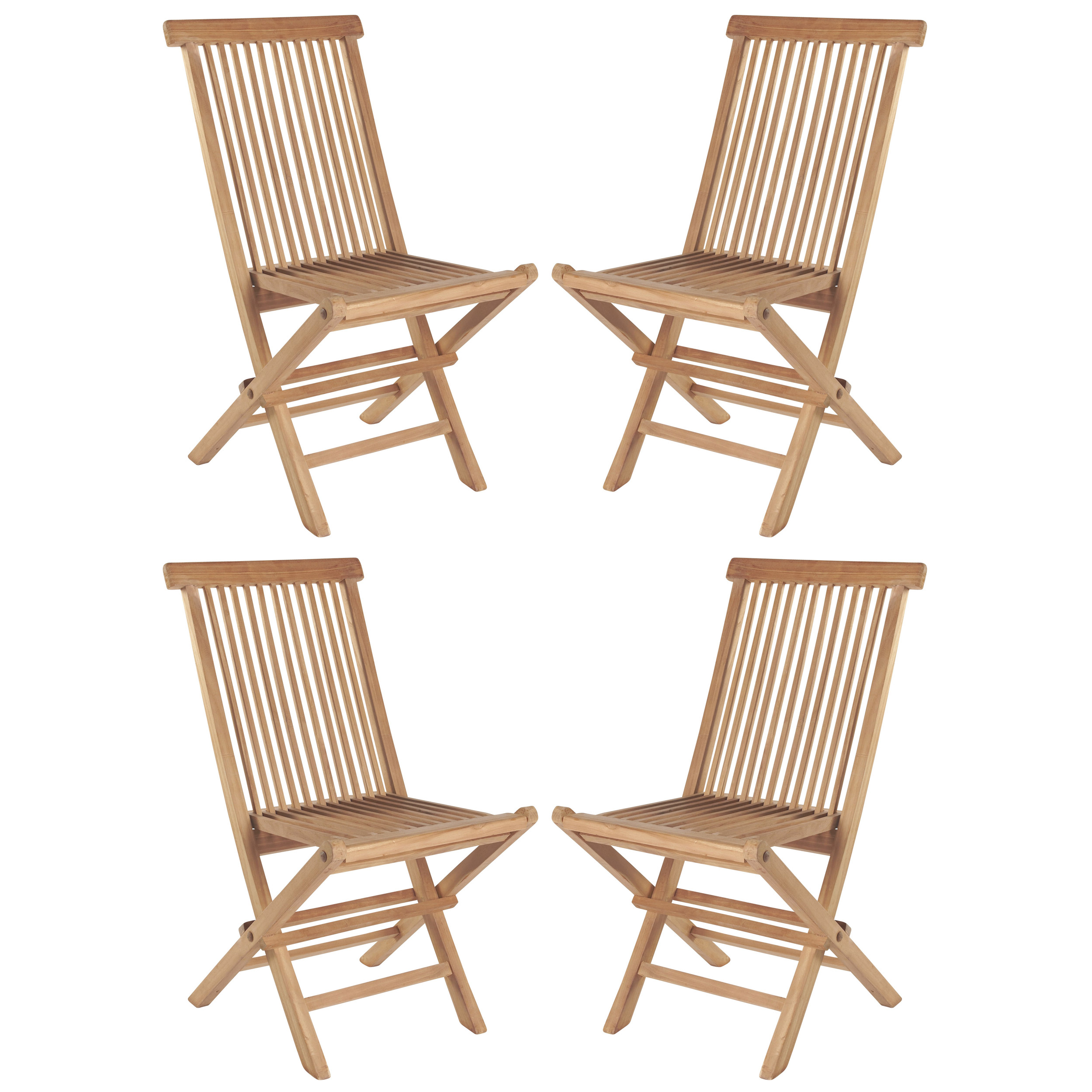 4x Gartenstuhl Teakholz Klappstuhl Klappsessel Essstuhl Holzstuhl Relax