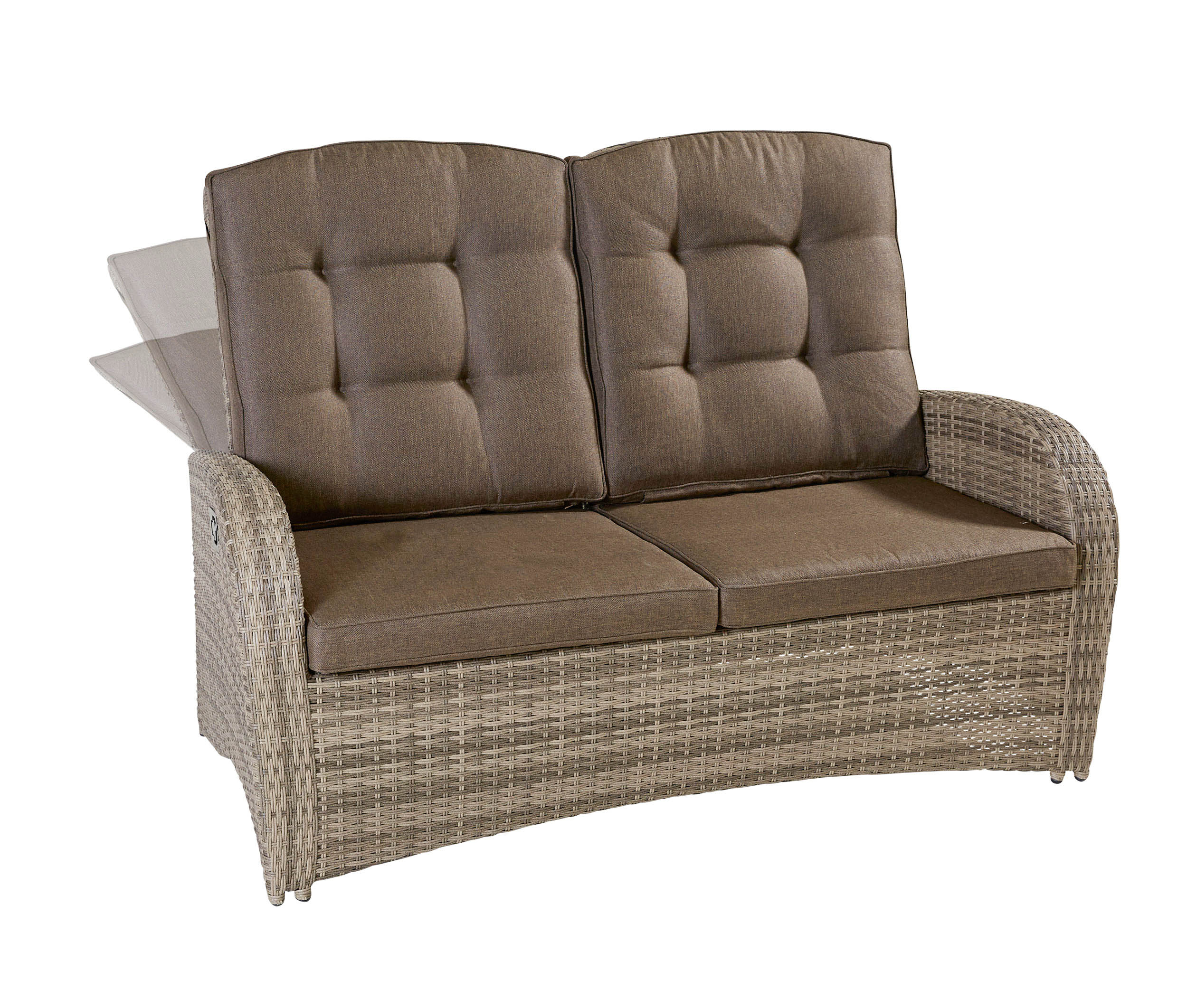 Gartenmöbel Zweisitzer Couch Turin Gartensofa Polyrattan braun