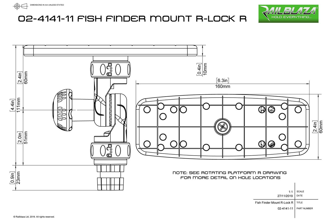 RAILBLAZA Fishfinder Mount R-Lock R