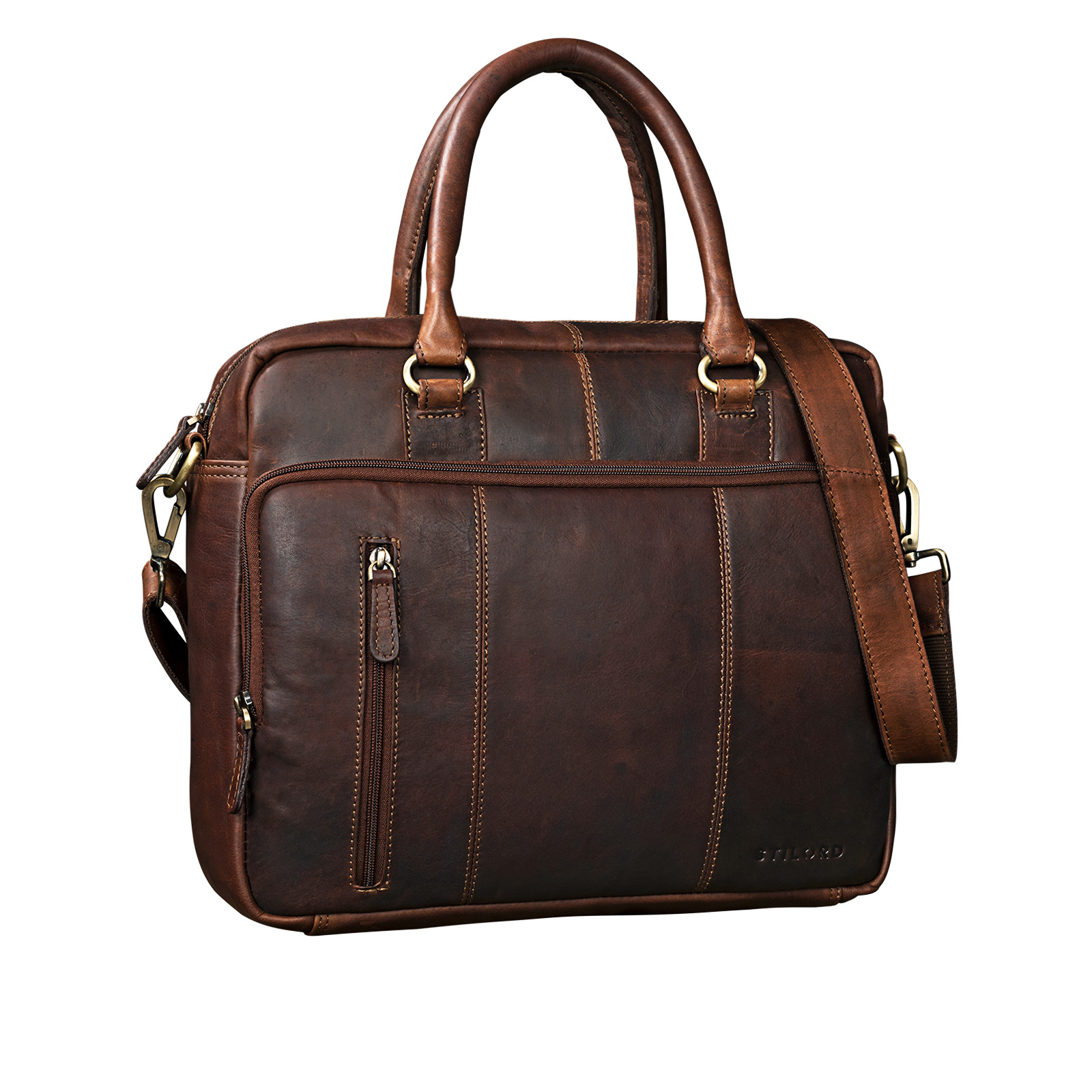 STILORD "Adam" Vintage Laptoptasche 13,3 Zoll Leder für MacBook Air Pro Henkeltasche