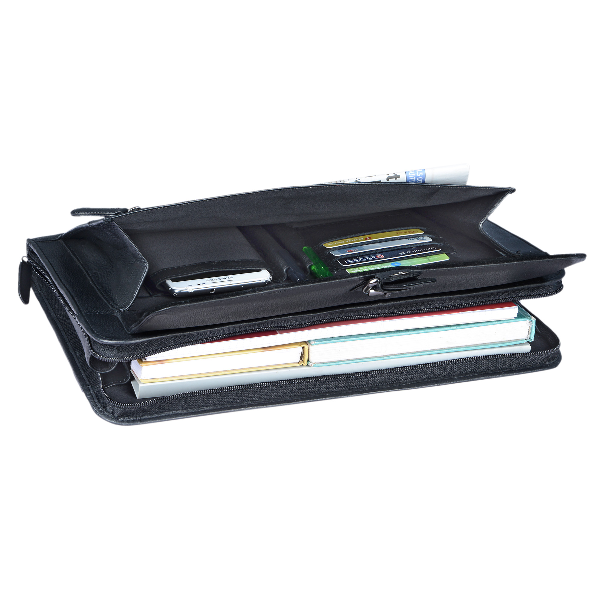 STILORD 'Marek' Dokumentenmappe A4 - Echtleder Business Mappe