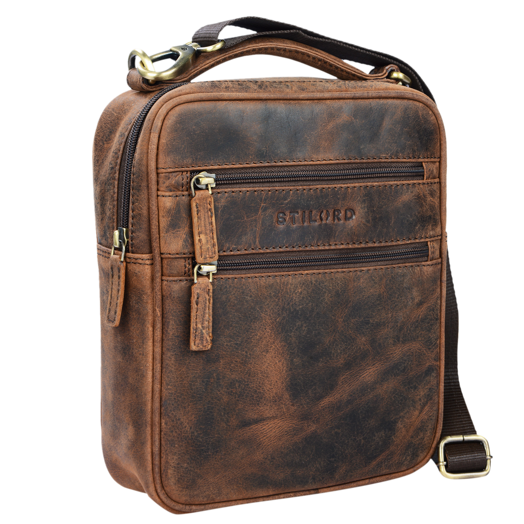 STILORD "Mats" Herren Handtasche Leder Vintage kleine Messenger Bag mit