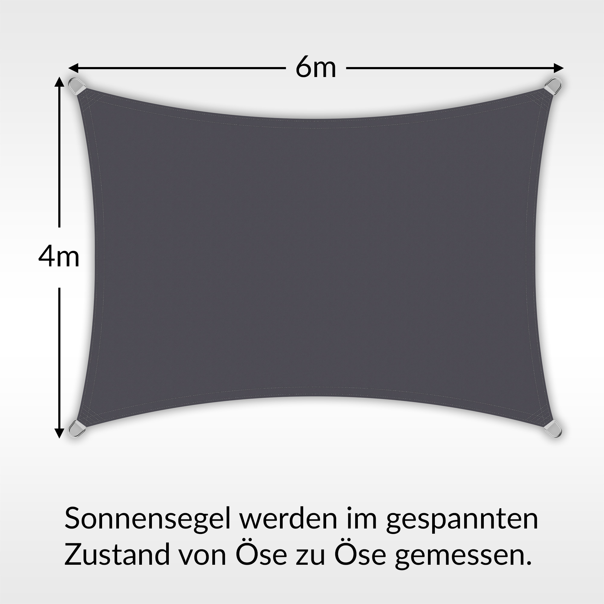 Sonnensegel rechteckig 6x4m regendicht UPF50+ SONNENSEGEL.guru