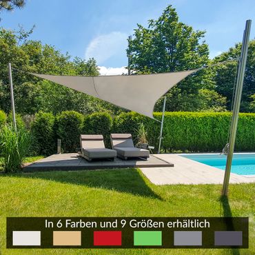 Sonnensegel Komplettset dreieckig regendicht Edelstahl