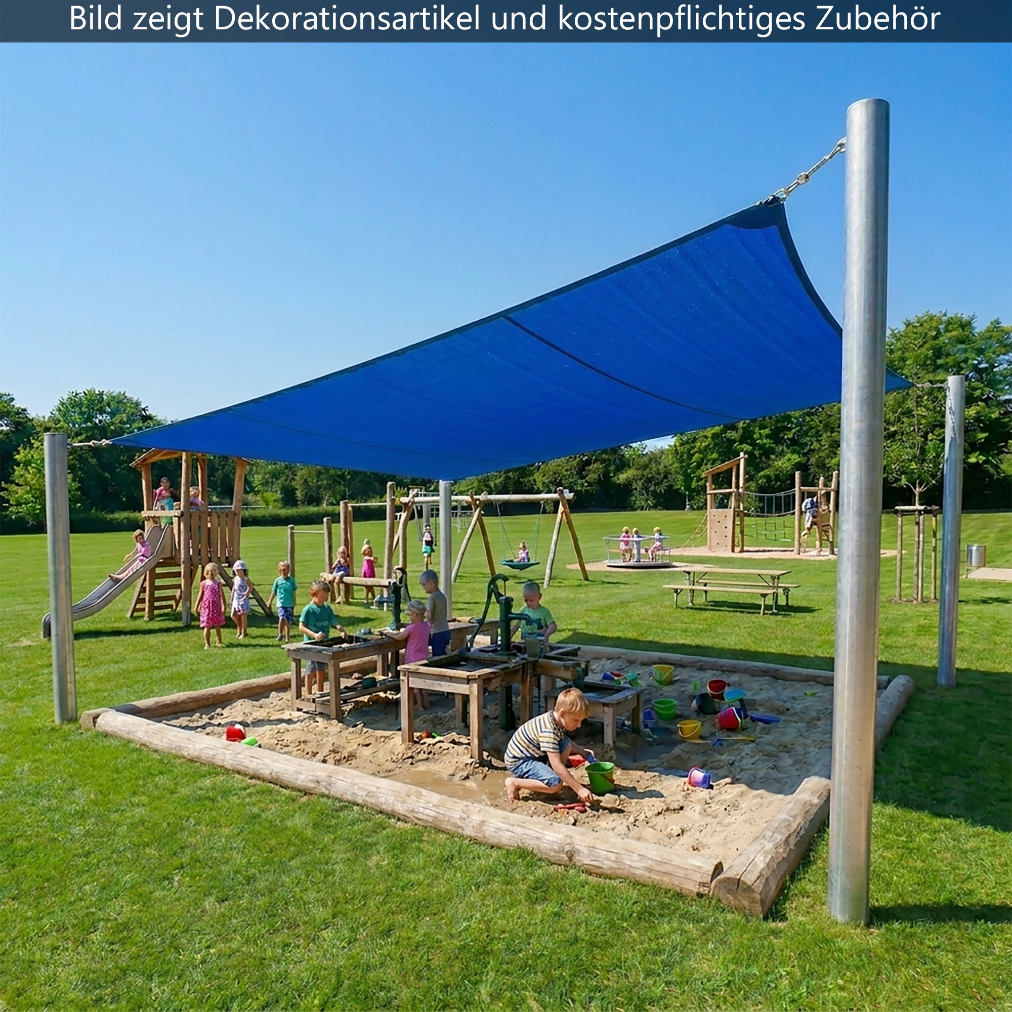 Ganzjahres Sonnensegel-Anlage viereck | SCHATTENFIX