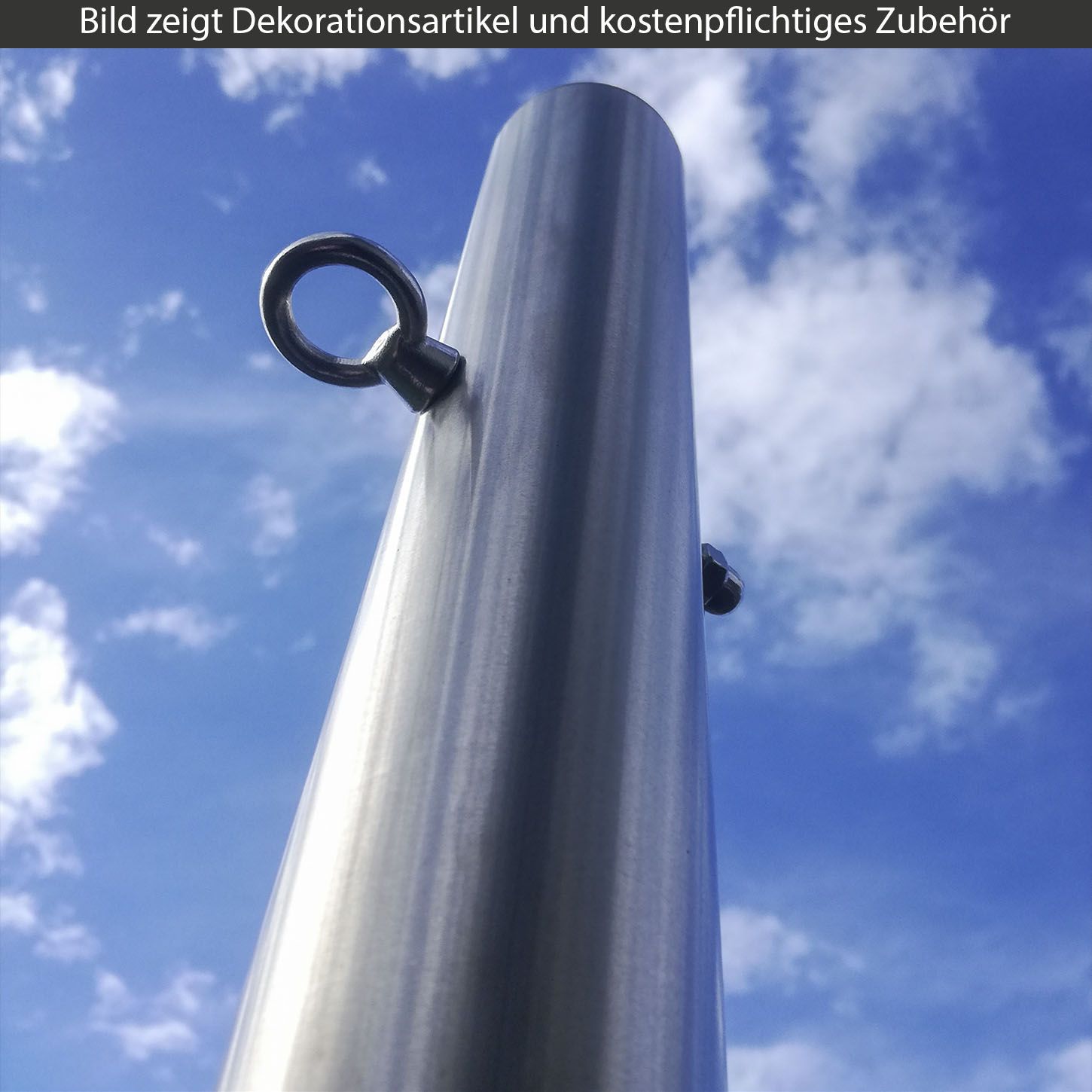 Edelstahl Sonnensegelpfosten mit fester se 80x3mm | SCHATTENFIX