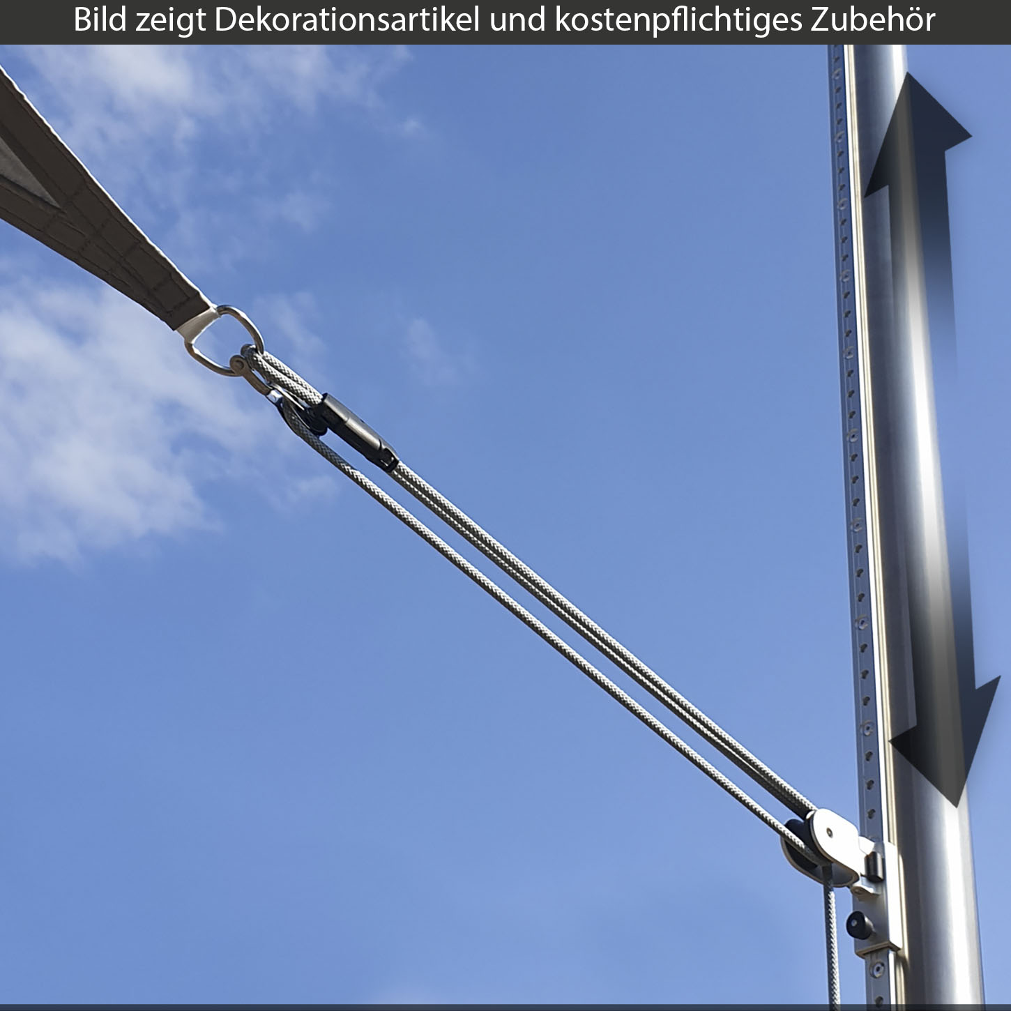 Edelstahl Sonnensegelpfosten hhenverstellbar 80x3mm | SCHATTENFIX