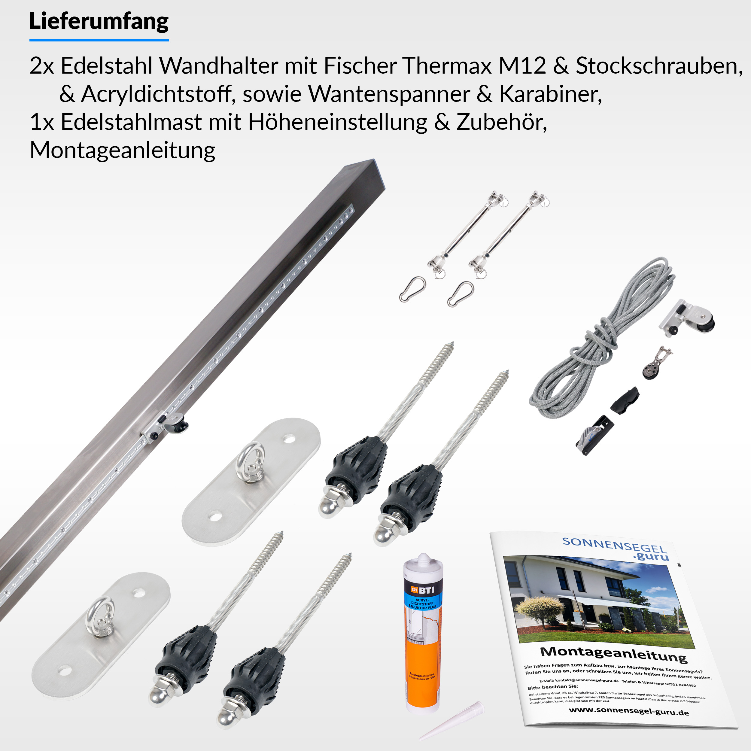 Befestigungsset fr dreieckige Sonnensegel jetzt kaufen