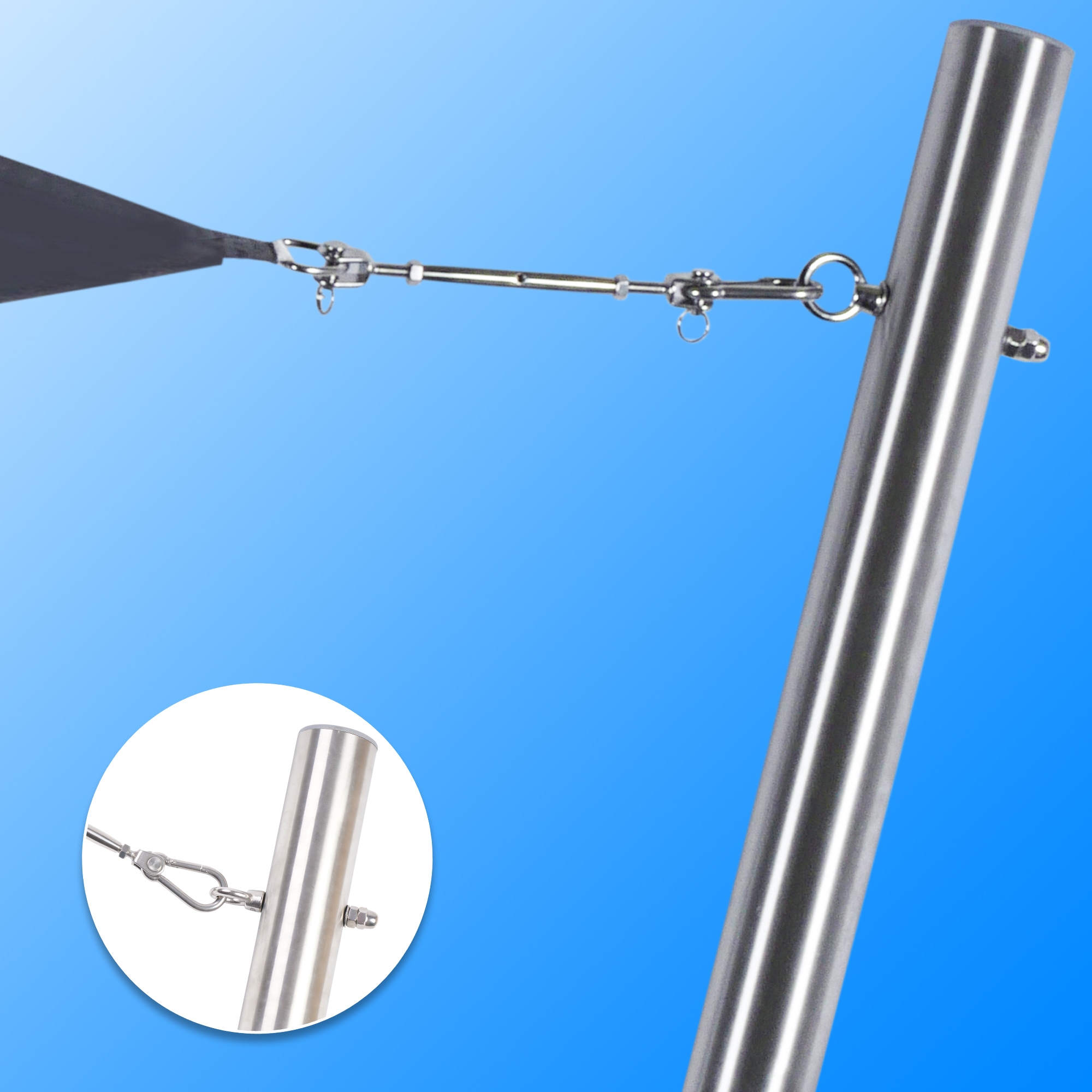 SALE 3m Mast mit se und Bodenhlse | SONNENSEGEL.guru