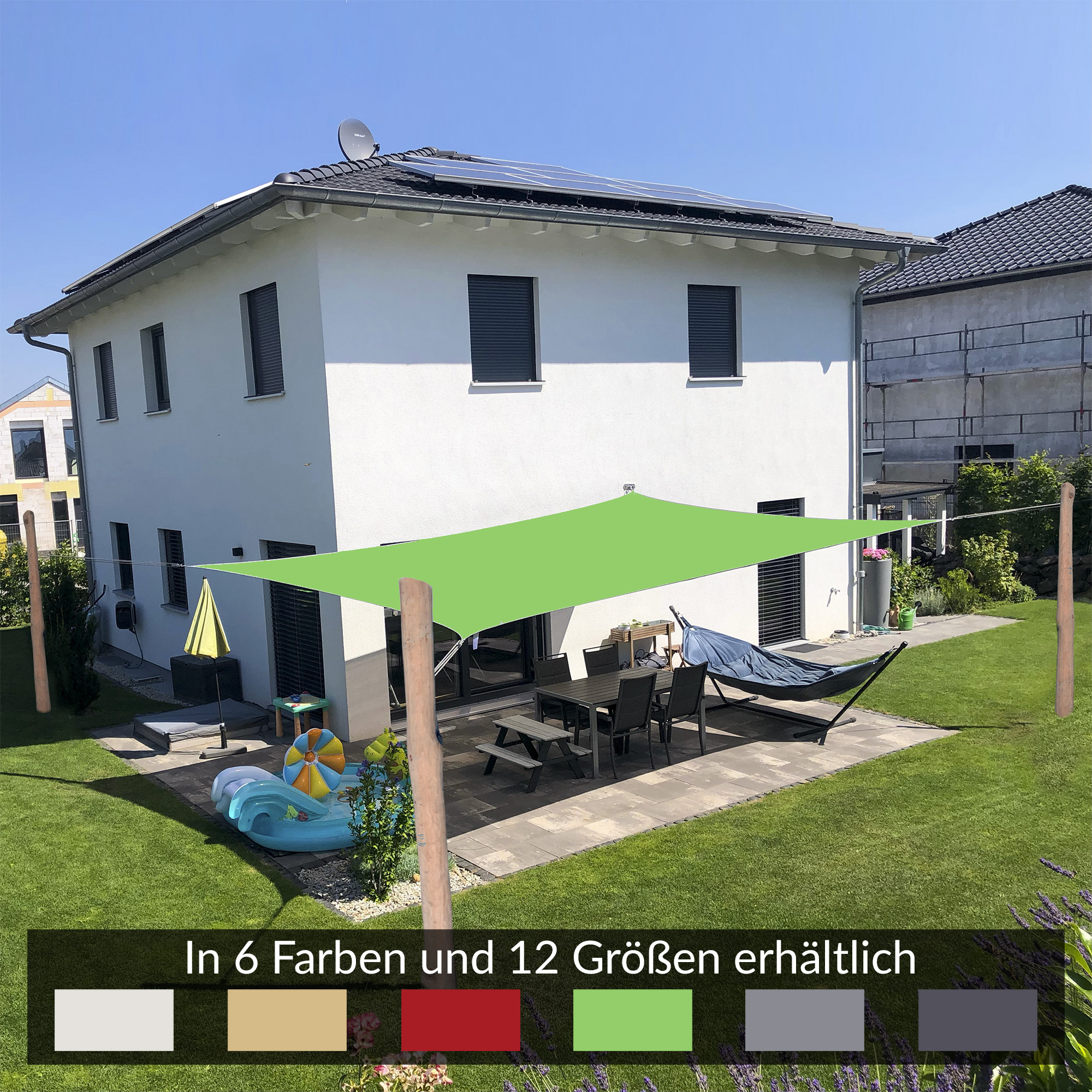 CONGCLI Sonnensegel 170x170cm - UV Schutz 98% Mit Ösen Für Garten & Terrasse