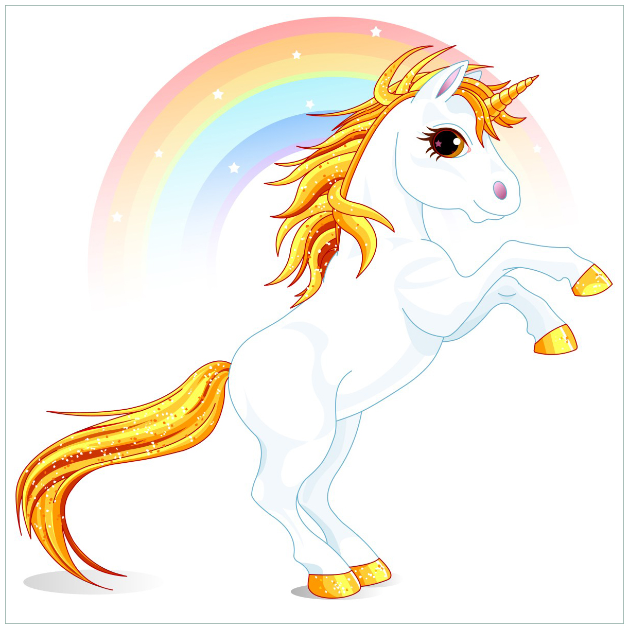 3dRose Gartenflagge – Weißes Einhorn Vor Vollmond, 30,5 X 45,7 Cm, Aus Polyester, Einseitig Bedruckt