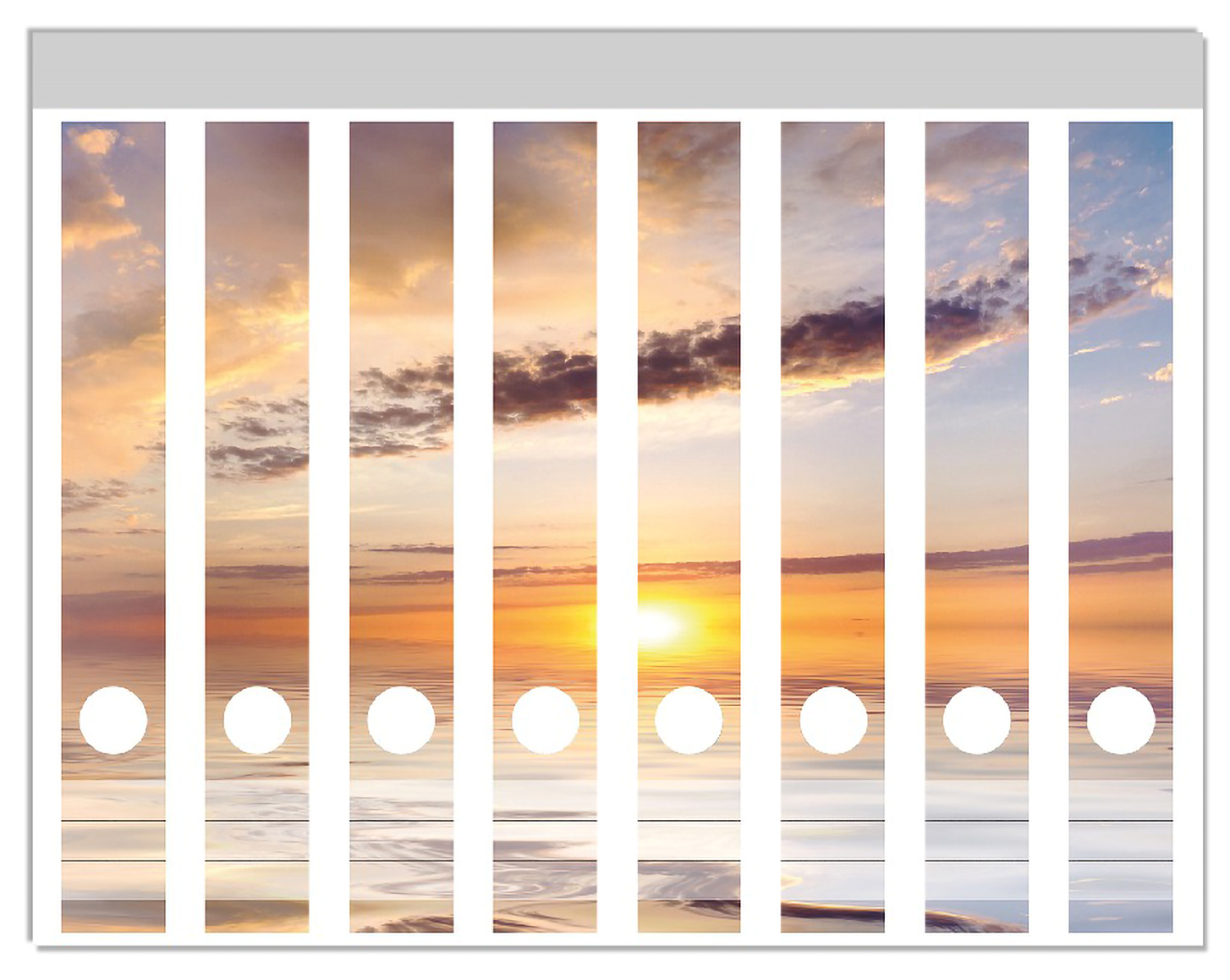 Wallario Ordnerrücken Aufkleber Sonnenuntergang - 9 Stück Für Breite Ordner