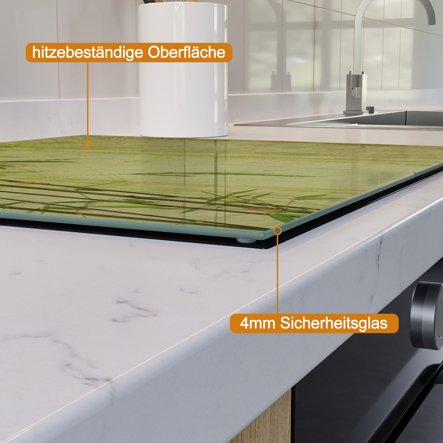 Herdabdeckplatte Antiker Bambus | Wallario.de