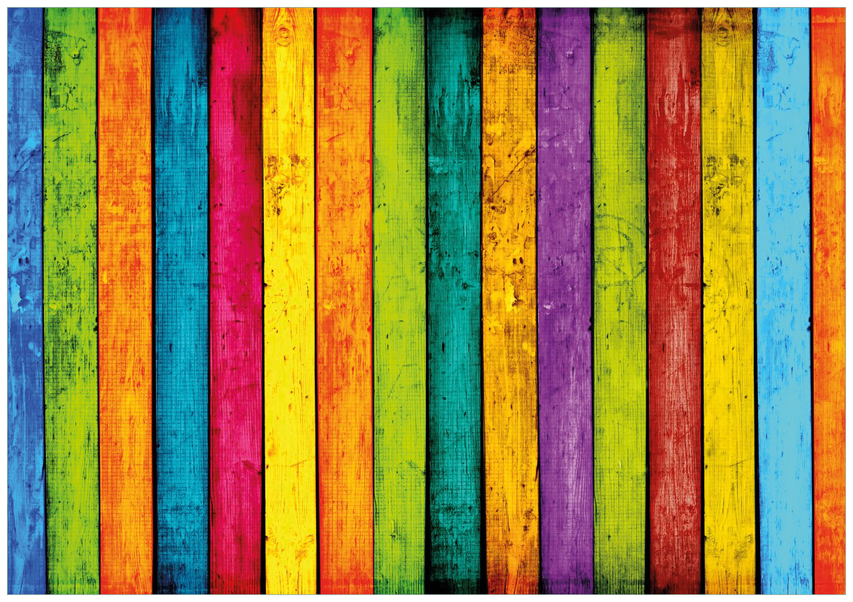     Poster Buntes Holz - bunte Streifen mit Farbe und Holzstruktur