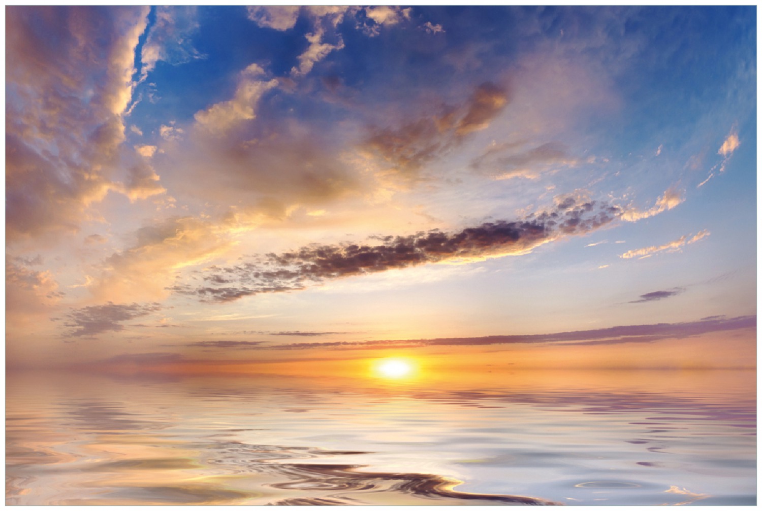 Poster Sonnenuntergang ber Dem Wasser Wallario de