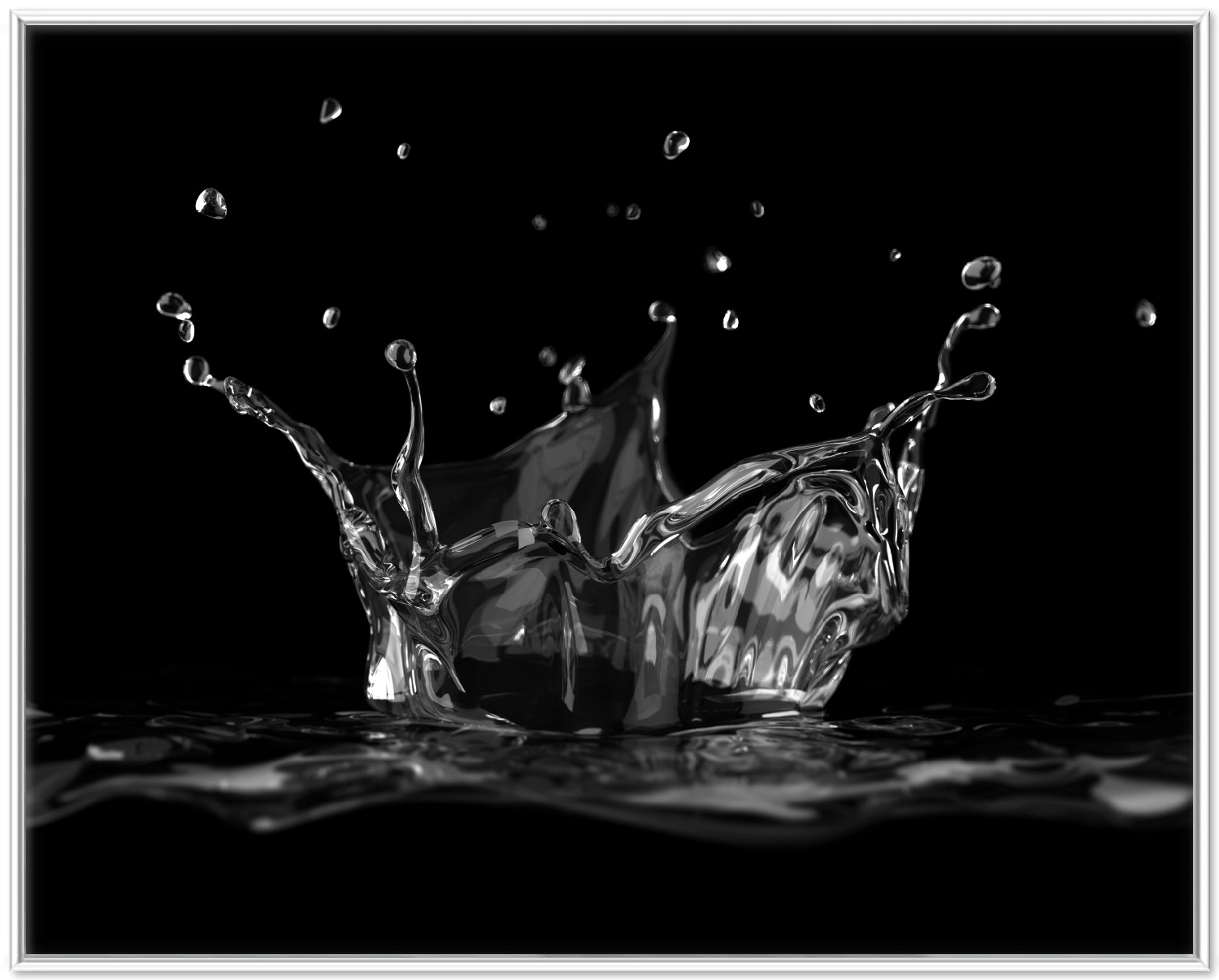 Poster Aufspritzendes Wasser Schwarz-Weiß | Wallario.de