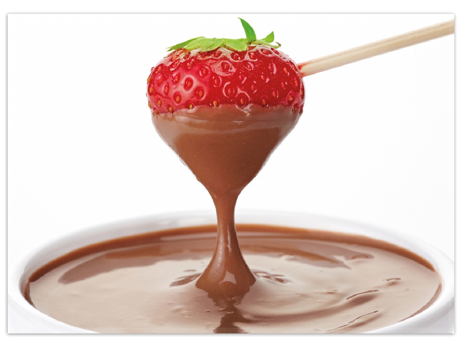 Teppich Schoko-fondue mit Erdbeer am Stiel | Wallario.de