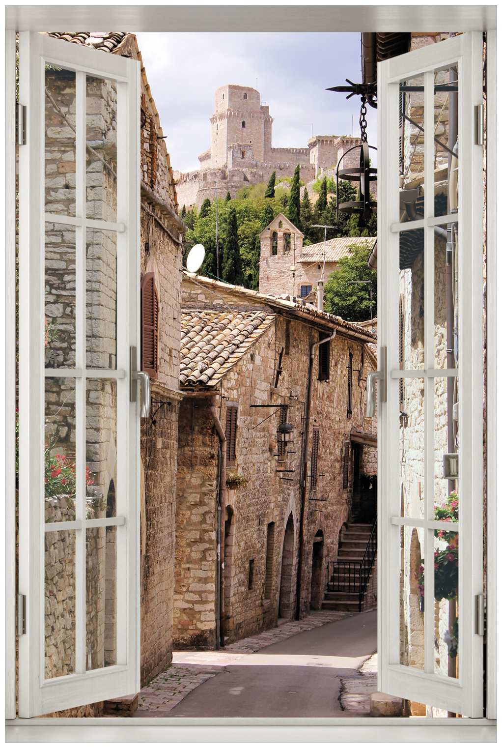 Italienische mit Poster Gasse Fenster-Illusion