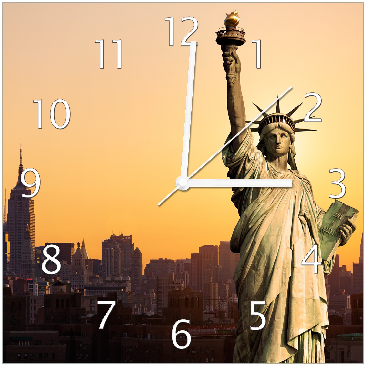 Wanduhr aus Glas Freiheitsstatue New York