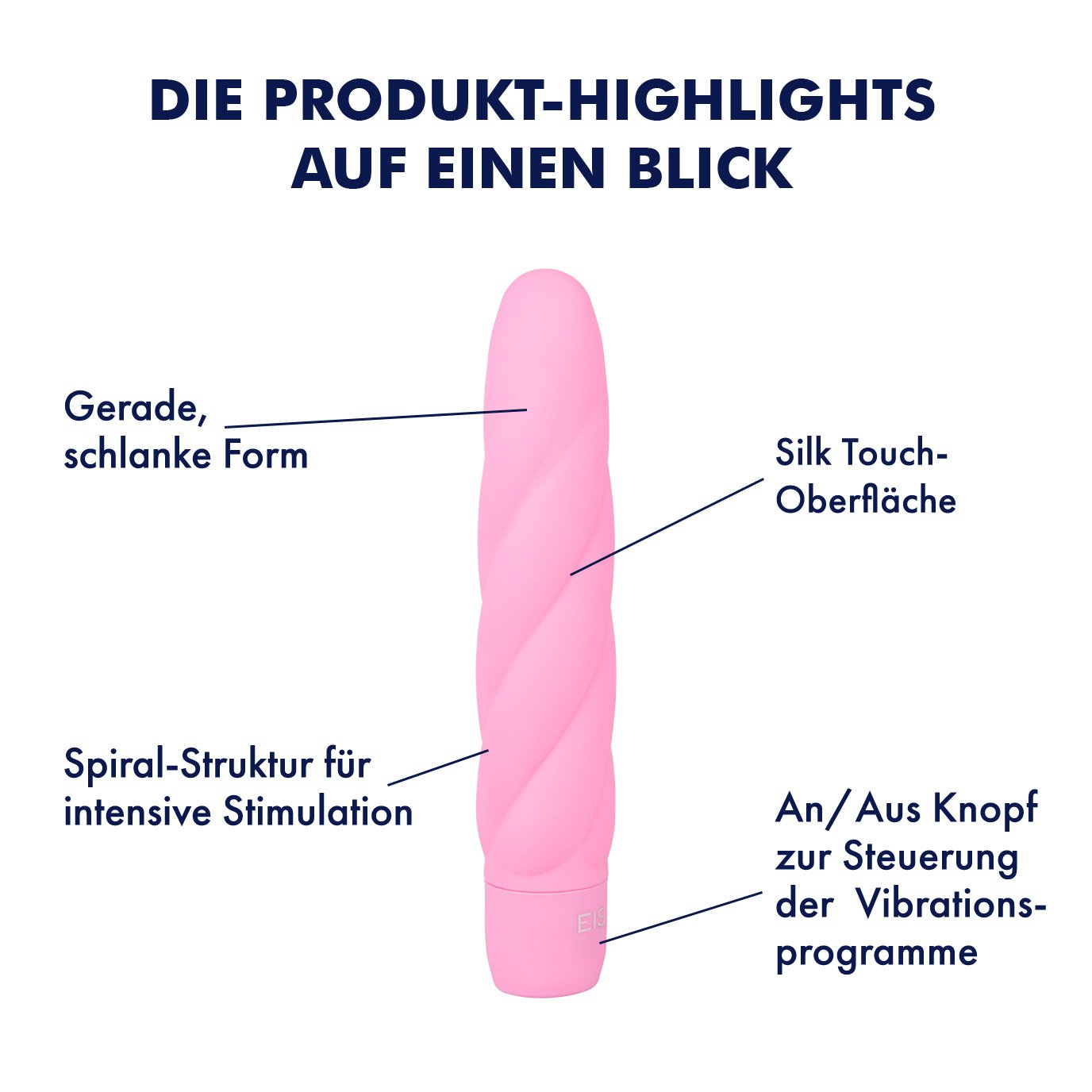 eis vibrator wasserdicht EIS Vibrator, Naturvibrator mit 2 Schäften, 24 cm, wasserdicht (IPX7)
