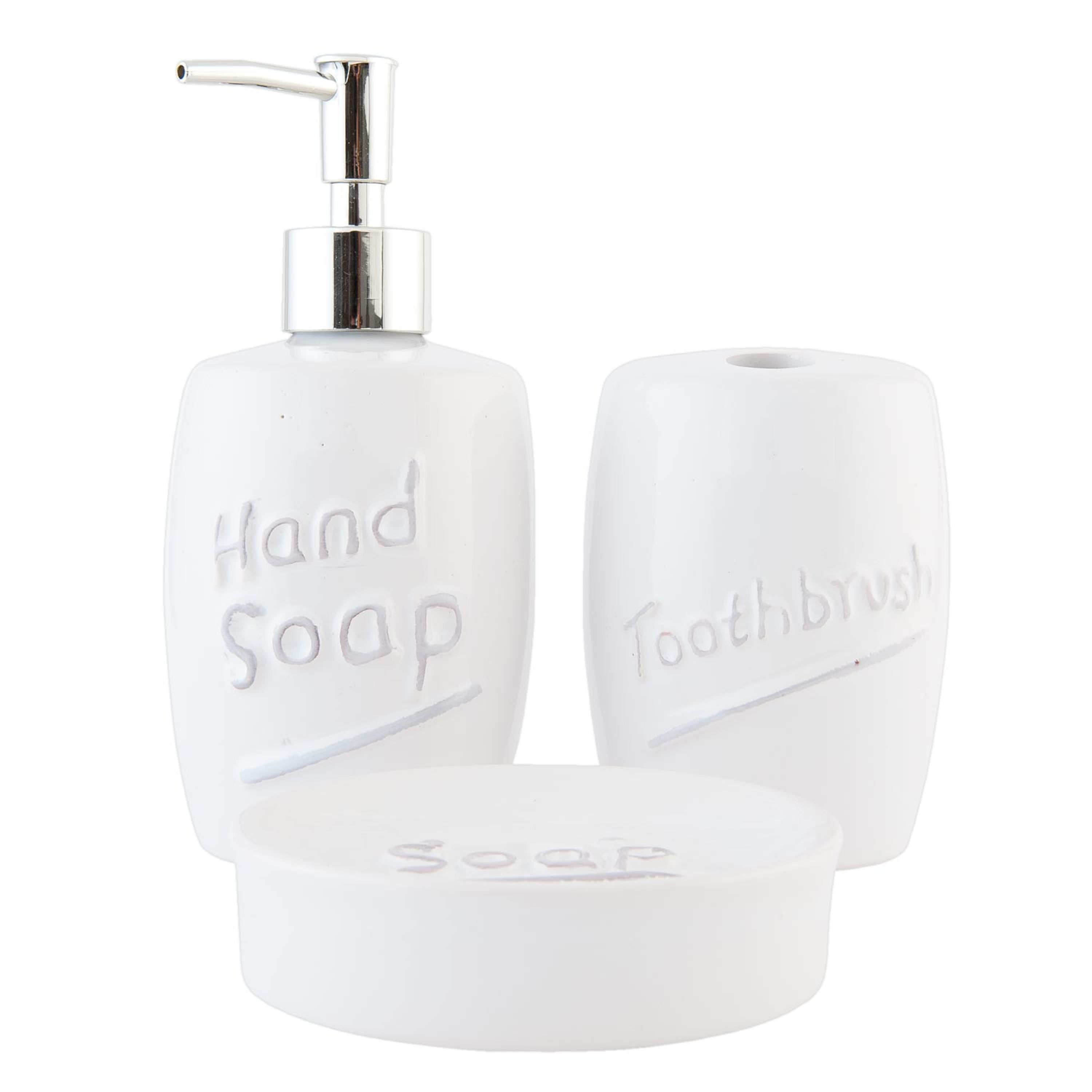 Tolles 3 teiliges Badezimmer Accessoires-Set aus Keramik , Modell