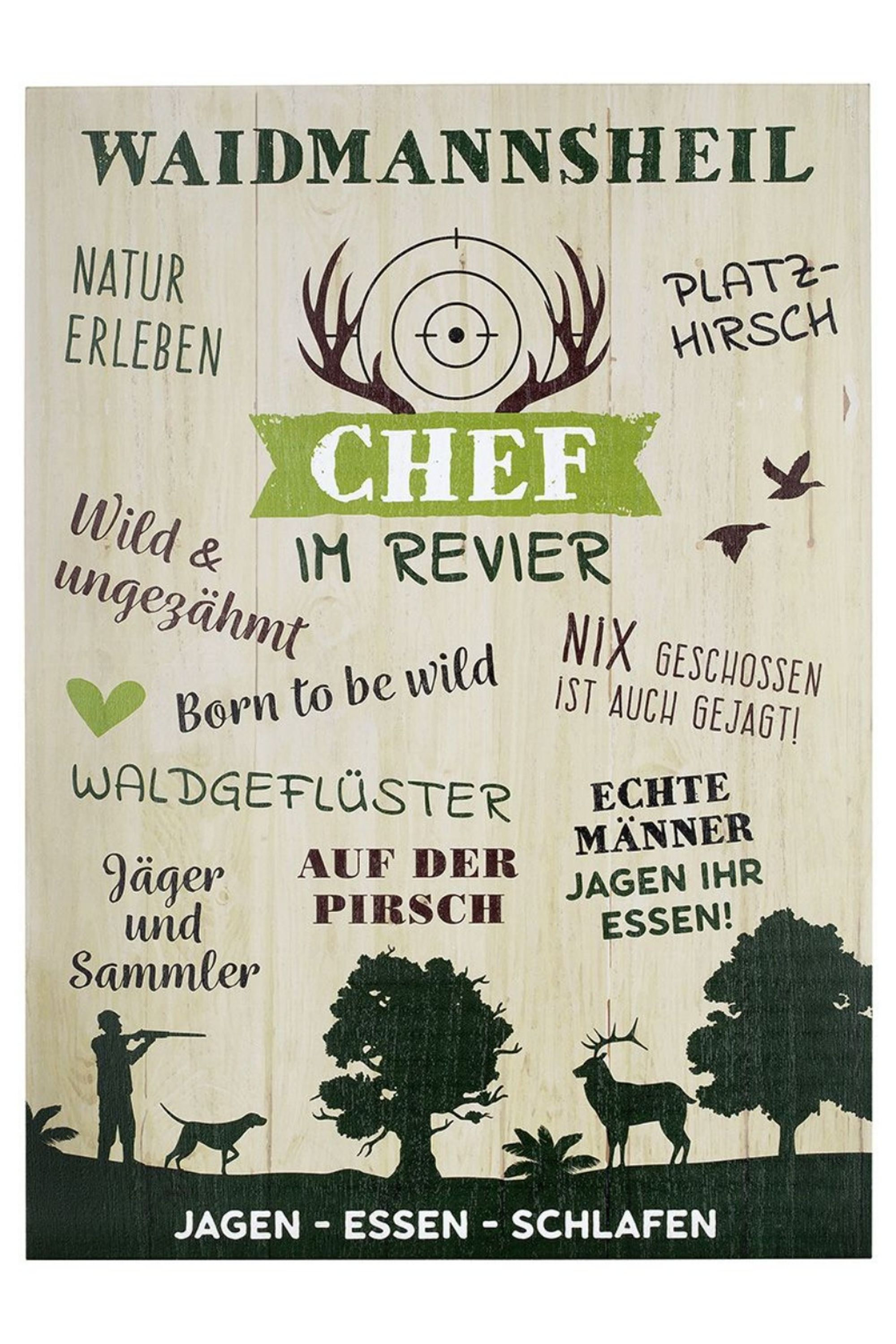 Halber Meter Holzschild in Groß, Vintage Stil mit Sprüchen oder