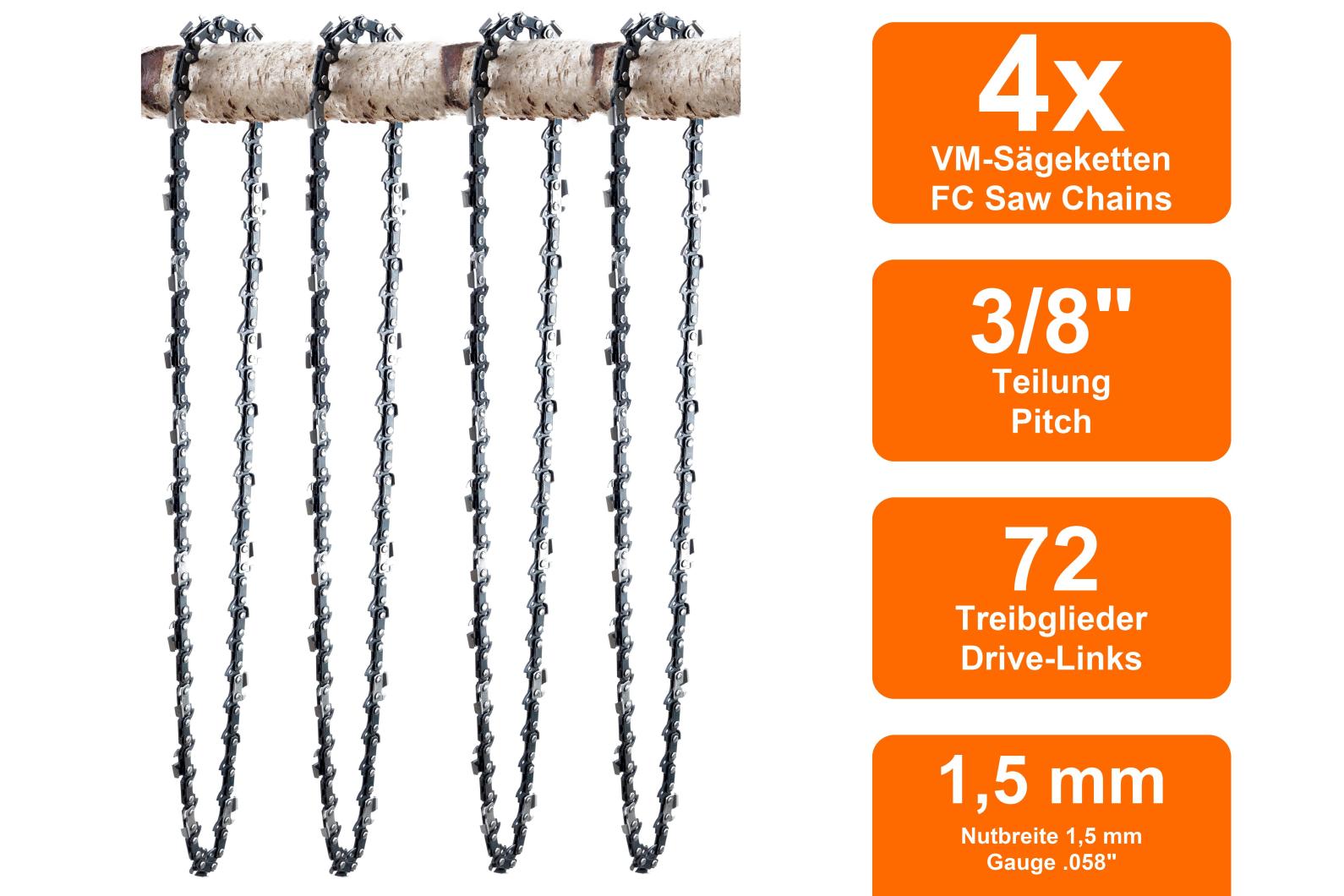 Chaîne Tronçonneuse Sägenspezi .325 1,3 Mm 64 Maillons | 38 Cm Pour Husqvarna 550XP